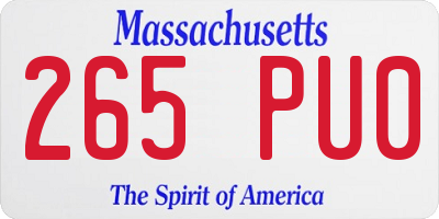 MA license plate 265PU0