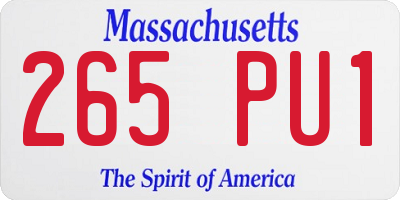 MA license plate 265PU1