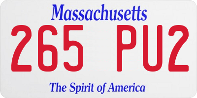 MA license plate 265PU2