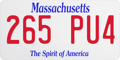 MA license plate 265PU4