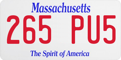 MA license plate 265PU5