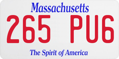 MA license plate 265PU6