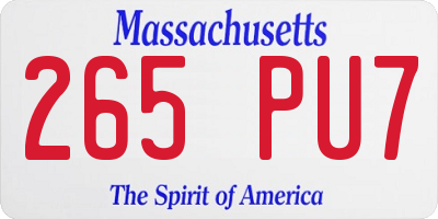 MA license plate 265PU7