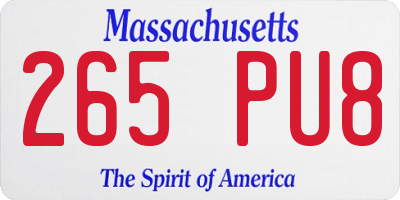 MA license plate 265PU8