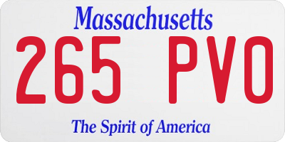 MA license plate 265PV0