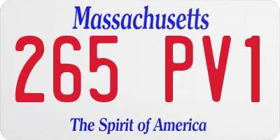MA license plate 265PV1