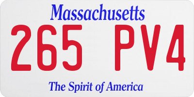 MA license plate 265PV4