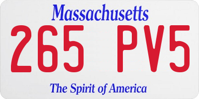 MA license plate 265PV5