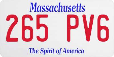 MA license plate 265PV6