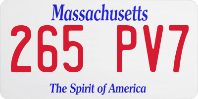 MA license plate 265PV7