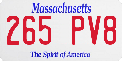 MA license plate 265PV8