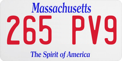 MA license plate 265PV9