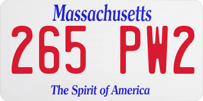 MA license plate 265PW2