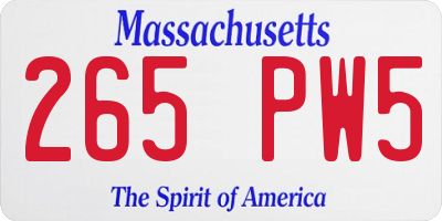 MA license plate 265PW5