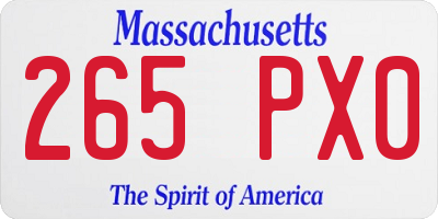MA license plate 265PX0