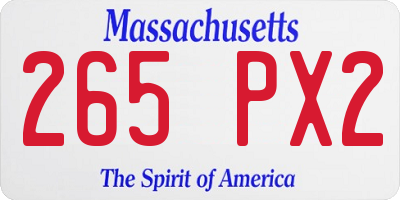 MA license plate 265PX2
