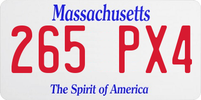 MA license plate 265PX4