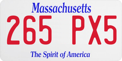 MA license plate 265PX5