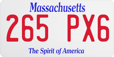 MA license plate 265PX6