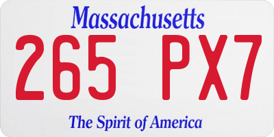 MA license plate 265PX7