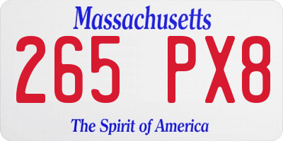 MA license plate 265PX8
