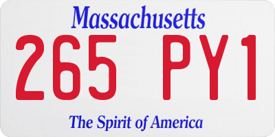 MA license plate 265PY1