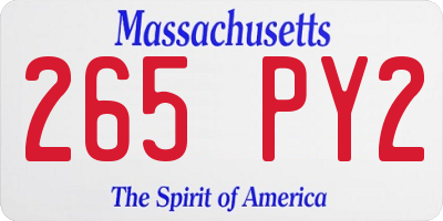 MA license plate 265PY2