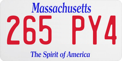 MA license plate 265PY4