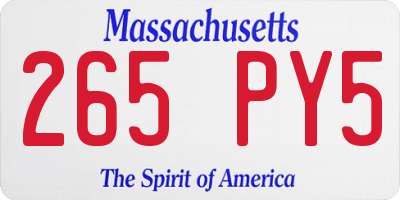 MA license plate 265PY5
