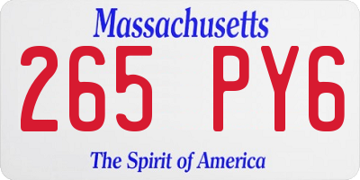 MA license plate 265PY6