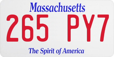 MA license plate 265PY7