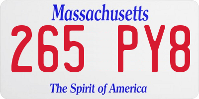 MA license plate 265PY8