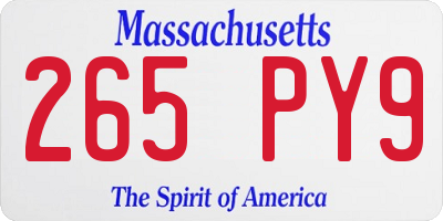 MA license plate 265PY9