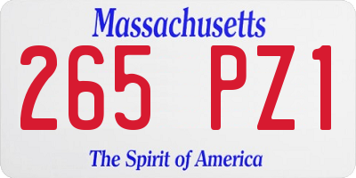 MA license plate 265PZ1