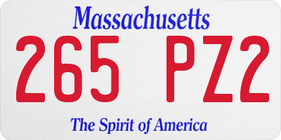 MA license plate 265PZ2