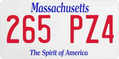 MA license plate 265PZ4