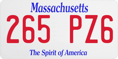 MA license plate 265PZ6