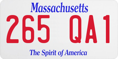 MA license plate 265QA1