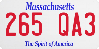 MA license plate 265QA3