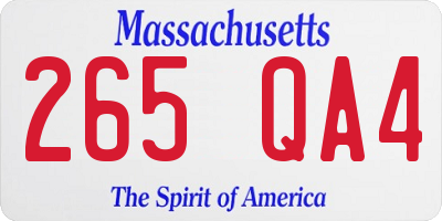 MA license plate 265QA4