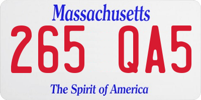 MA license plate 265QA5