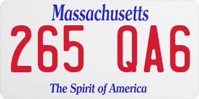 MA license plate 265QA6