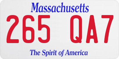 MA license plate 265QA7