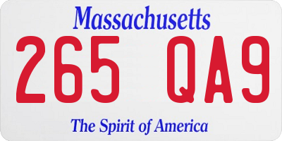 MA license plate 265QA9