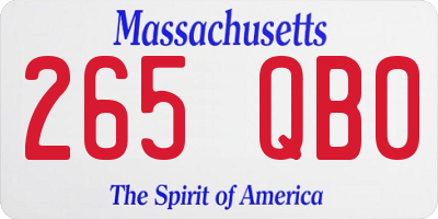 MA license plate 265QB0