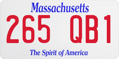 MA license plate 265QB1