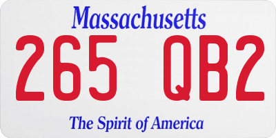 MA license plate 265QB2