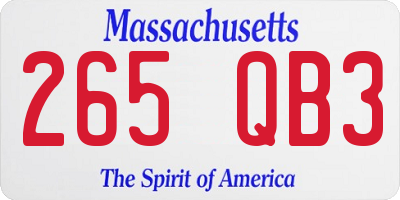 MA license plate 265QB3