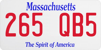 MA license plate 265QB5
