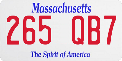 MA license plate 265QB7